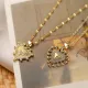 Collar con colgante chapado en oro de 18 quilates con incrustaciones de cobre y forma de corazón de estilo simple y elegante