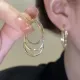 1 par de aretes de cadena de cobre de color sólido de estilo simple