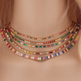 Collar De Circón Con Incrustaciones De Cobre Geométrico De Moda, 1 Pieza