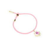 Conjunto de pendientes, collar y pulsera trenzada ajustable con ojo de moda