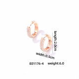 1 par de pendientes de circonita de cobre con incrustaciones redondas brillantes de estilo Simple informal