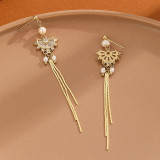 Pendientes colgantes de circonita de cobre, perlas de agua dulce con incrustaciones de borlas, estilo Simple y elegante, 1 par