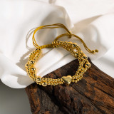 Pulseras chapadas en oro de 18 quilates con capas de cobre en forma de corazón de estilo clásico elegante