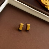 1 par de pendientes de cobre chapados en color sólido con forma de corazón y forma de C, estilo Simple