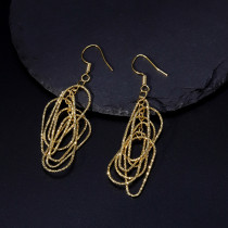 Pendientes de cobre chapados en oro con gancho para la oreja de cobre geométrico de estilo simple 1 par