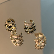 1 pieza Ear Cuffs de circonio de cobre con incrustaciones chapadas en forma de C de viaje de estilo Simple