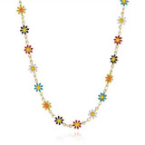 Collar de pulseras con revestimiento de cobre y flores dulces