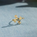 Anillos De Circón Con Incrustaciones De Cobre Y Flor Rosa De Moda 1 Pieza