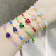 Pulseras de cobre con forma de corazón de moda Pulseras de cobre con circón