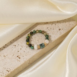 Anillos de cobre de perlas de agua dulce geométricos de estilo romano de estilo simple de estilo vintage