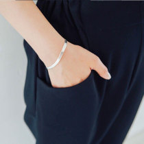 Nueva pulsera de hoja de moda, pulsera de hoja de serpiente plana de plata S925 de imitación Simple, joyería Yiwu al por mayor