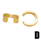 1 par de clips para las orejas chapados en oro de 18 quilates con forma de corazón y estrella de estilo informal y sencillo
