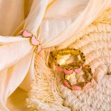 Anillos chapados en oro con forma de corazón de estilo clásico Glam elegante