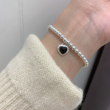 Estilo Simple Forma de Corazón Cobre Con Incrustaciones de Cuentas Pulseras de Ágata 1 Pieza