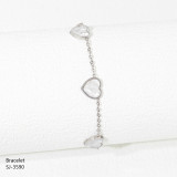 Pulseras plateadas plateadas plateadas chapadas en oro del acero inoxidable de la forma del corazón del estilo clásico casual