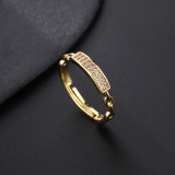 Anillo de apertura con estilo japonés y coreano Estilo Ins personalizado Diamante Anillo simple y ajustable Anillo vintage Anillo de dedo meñique de nicho