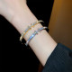 Brazalete De Circón Con Incrustaciones De Cobre Y Letras De Moda 1 Pieza