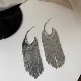 1 par de pendientes de cobre chapados en borlas para mujer