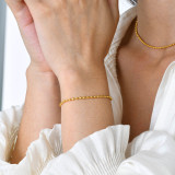 Pulseras plateadas en oro de 18K con revestimiento de acero inoxidable de color sólido de estilo simple