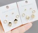 Pendientes redondos de circonita con incrustaciones de cobre de estilo simple, 3 pares