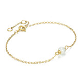Pulseras de perlas artificiales chapadas en oro de acero inoxidable geométrico de estilo simple