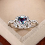 Anillos de circón con incrustaciones de cobre y ojo de caballo triangular estilo IG