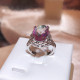Anillos de circón con incrustaciones de cobre ovalados de estilo simple retro