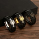 Brazalete de acero inoxidable con tigre estilo vintage