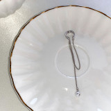 1 pieza Clips de oreja de perlas con incrustaciones de cobre y borlas de estilo simple