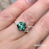 Anillos de circón con incrustaciones de cobre de rombo de estilo simple