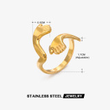 Anillo abierto geométrico de acero inoxidable estilo IG a granel