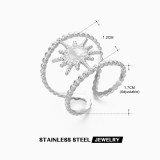 Anillo abierto de acero inoxidable estilo estrella IG a granel