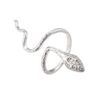 Hecheng Ornament Anillo de serpiente en forma de S con microincrustaciones, anillo abierto, accesorios de adorno de joyería exagerados ajustables Vj249