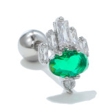 Moda Conejo Flor Lagarto Latón Incrustaciones Zircon Pendientes 1 Pieza