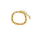 Collar plateado oro de las pulseras del Zircon 18K del embutido del revestimiento de acero inoxidable redondo brillante del estilo simple