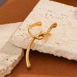 1 pieza Casual Color sólido Cobre 18K Chapado en oro Ear Cuffs