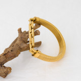 Conjunto de cadena con costura de hueso de serpiente de estilo coreano para mujer, adorno chapado en oro, acero de titanio, joyería de moda de Hip Hop que no se decolora