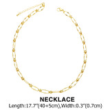 Collar Hip-Hop Geométrico Chapado en Cobre 1 Pieza