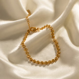 Pulseras chapadas en oro de 18 quilates de acero inoxidable con forma de corazón estilo INS