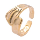 Anillos abiertos de pulido de acero de titanio geométricos de Streetwear