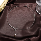 Collar chapado en plata chapado en oro de 14 quilates con incrustaciones de cadena de cobre y estrella de estilo vintage