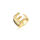 Venta al por mayor, nueva joyería chapada en oro de cobre del anillo abierto del alfabeto de 18K
