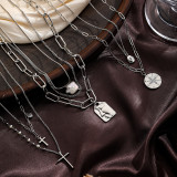 Collar con colgante chapado en oro de 18 quilates con incrustaciones de cobre y perlas de agua dulce con retrato estilo IG