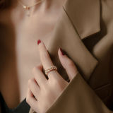 Anillo abierto torcido de línea de moda coreana