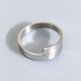 Anillo Abierto Doble De Acero Inoxidable Geométrico De Moda