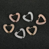 1 par de pendientes de aro de circonio con incrustaciones de cobre chapado en forma de corazón dulce