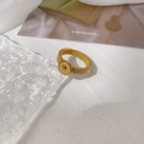 Conmutar anillos chapados en oro de acero titanio de color sólido a granel