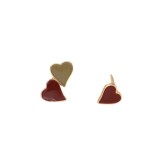 1 par de pendientes de piedras preciosas artificiales de cobre con incrustaciones de mariposa en forma de corazón de estilo clásico