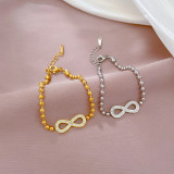 Pulseras de diamantes artificiales con incrustaciones de acero y titanio Sweet Infinity