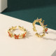 Anillos de circón con incrustaciones de cobre de insecto de hoja de estilo simple